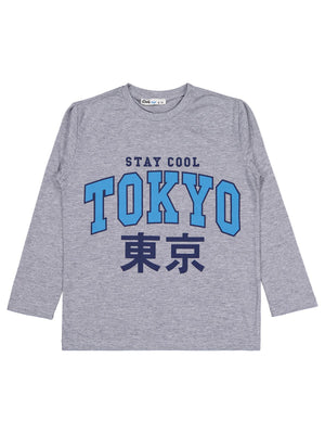 Civil Boys Tokyo Baskılı 6-9 Yaş Sweatshirt - Gri
