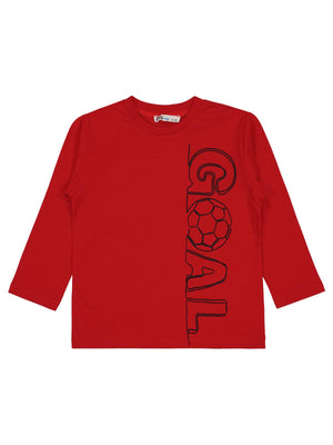 Civil Boys Goal Baskılı 2-5 Yaş Sweatshirt - Kırmızı