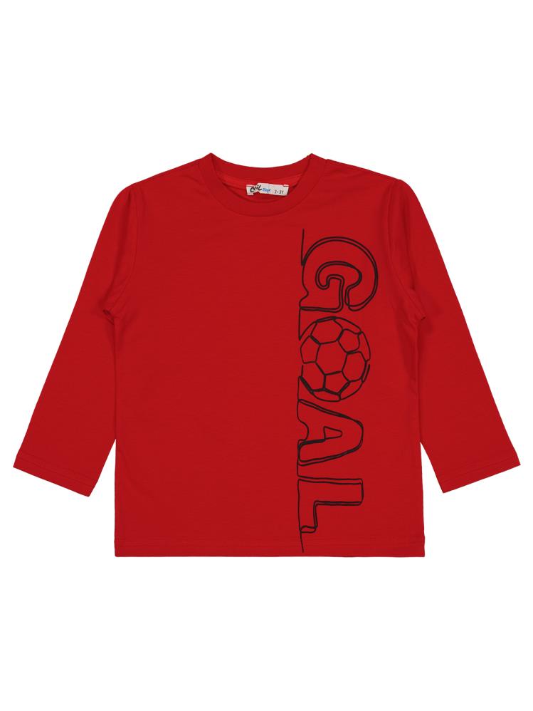Civil Boys Goal Baskılı 2-5 Yaş Sweatshirt - Kırmızı