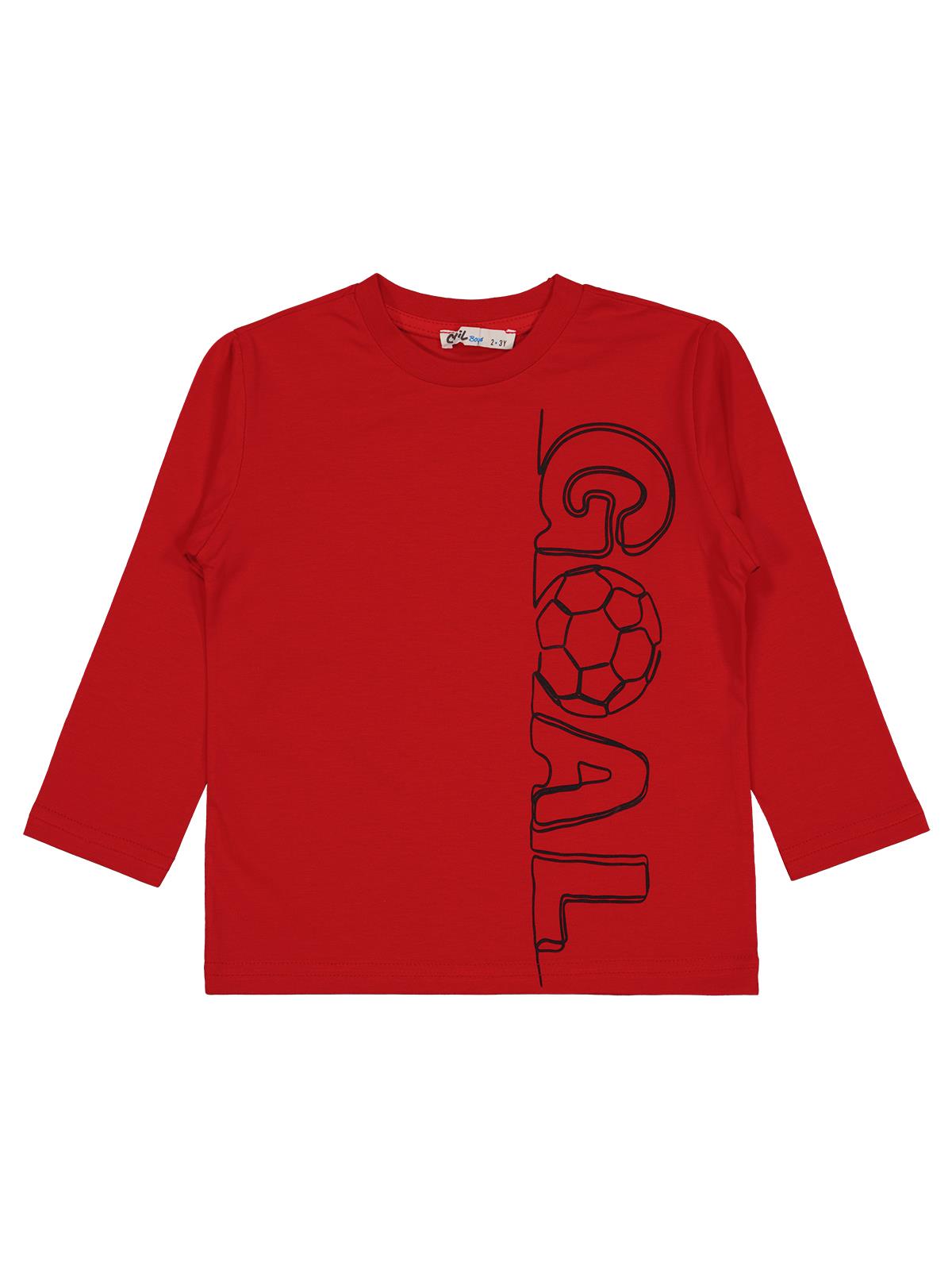 Civil Boys Goal Baskılı 2-5 Yaş Sweatshirt - Kırmızı