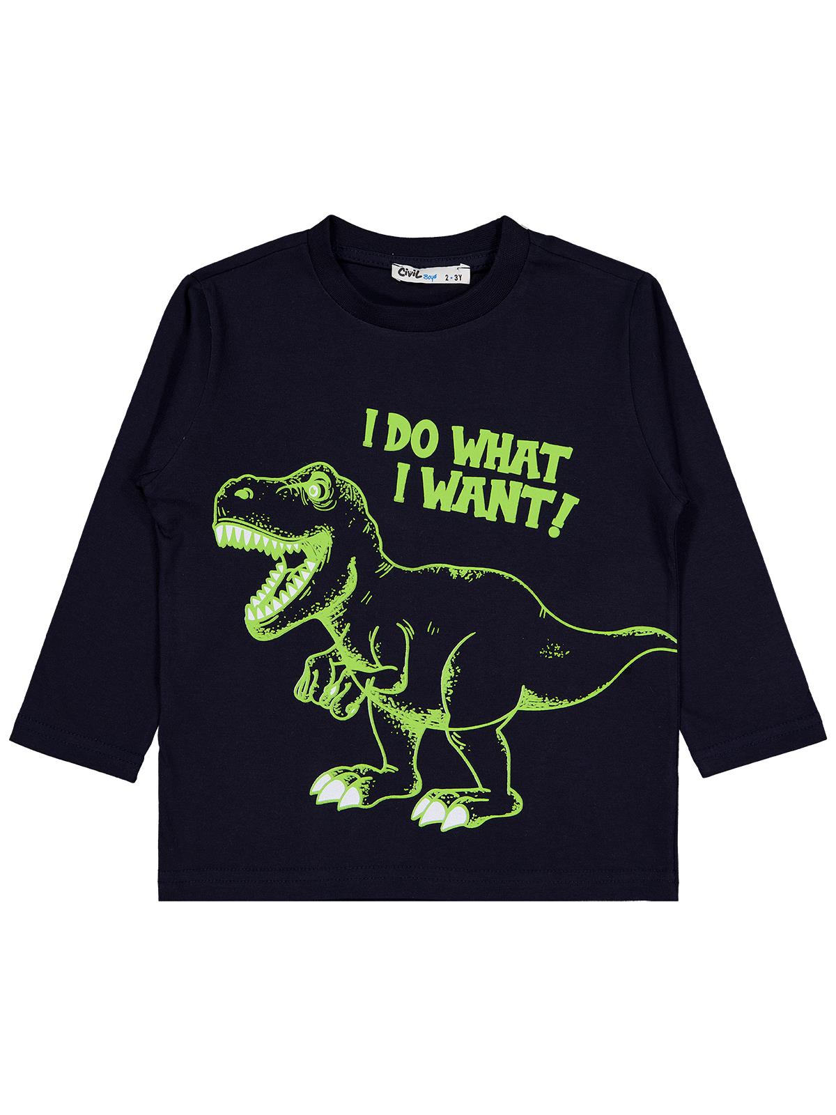 Civil Erkek Çocuk I Do What Baskılı Sweatshirt | Süprem Uzun Kol | Okul Kreş ve Günlük Kullanım - Lacivert