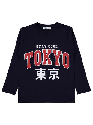 Civil Boys Tokyo Baskılı 6-9 Yaş Sweatshirt - Lacivert