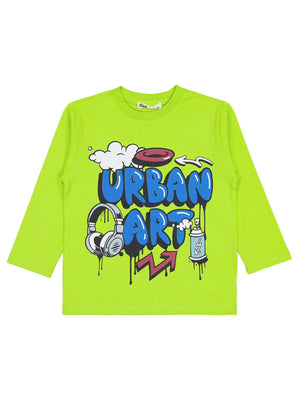 Civil Erkek Çocuk Urban Art Baskılı Sweatshirt | Süprem Uzun Kol | Okul Kreş ve Günlük Kullanım - Yeşil