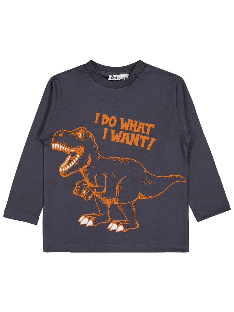 Civil Boys I Do What Baskılı 2-5 Yaş Sweatshirt - Gri