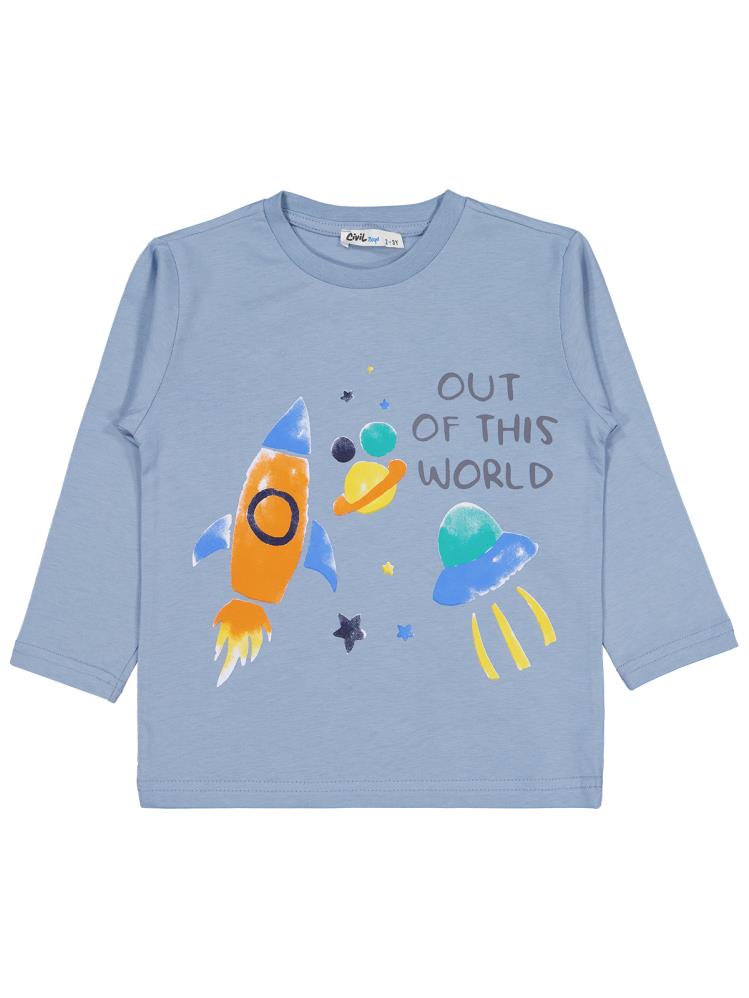 Civil Boys Out Of Thıs Baskılı 2-5 Yaş Sweatshirt - Mavi