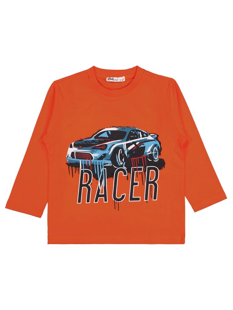 Civil Boys Racer Baskılı 2-5 Yaş Sweatshirt - Turuncu