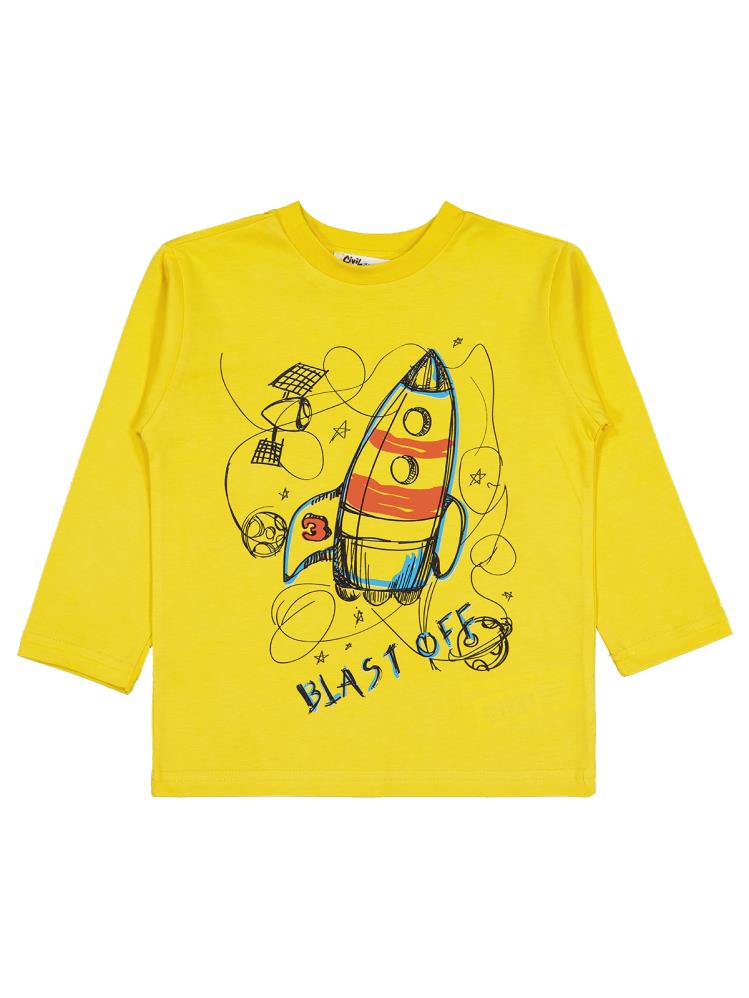 Civil Boys Blast Off Baskılı 2-5 Yaş Sweatshirt - Sarı