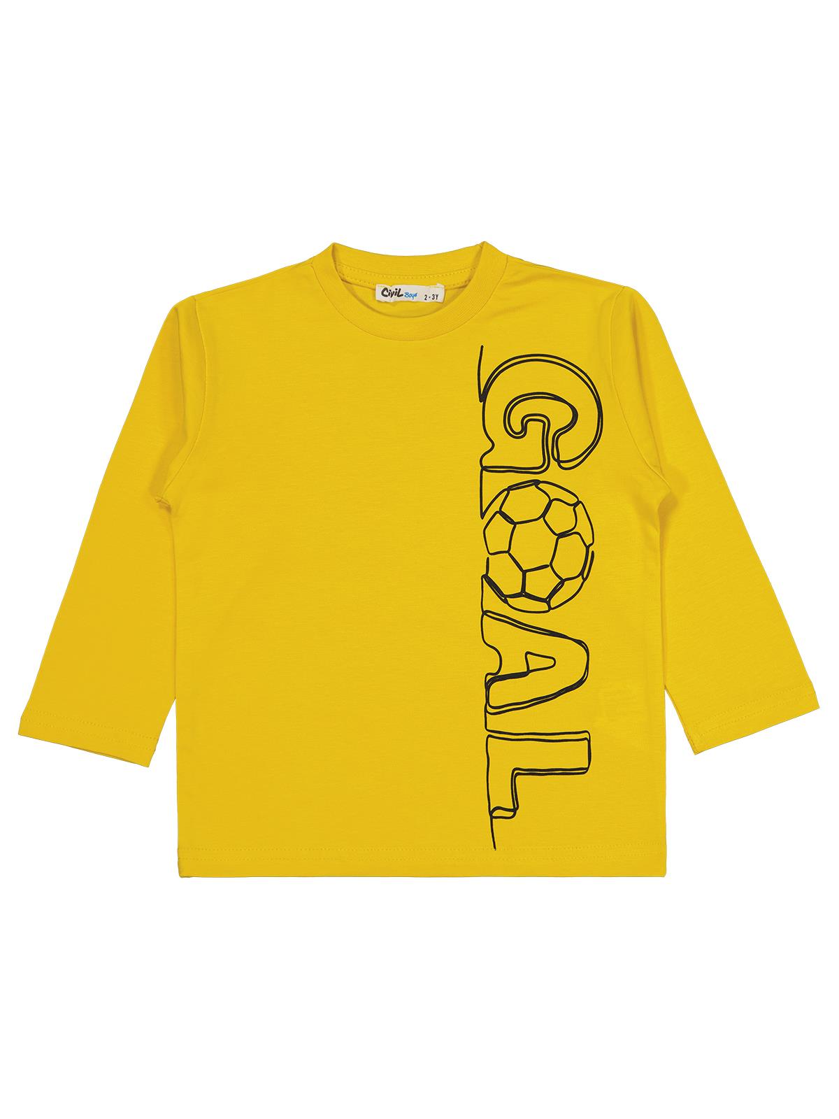 Civil Boys Goal Baskılı 2-5 Yaş Sweatshirt - Sarı