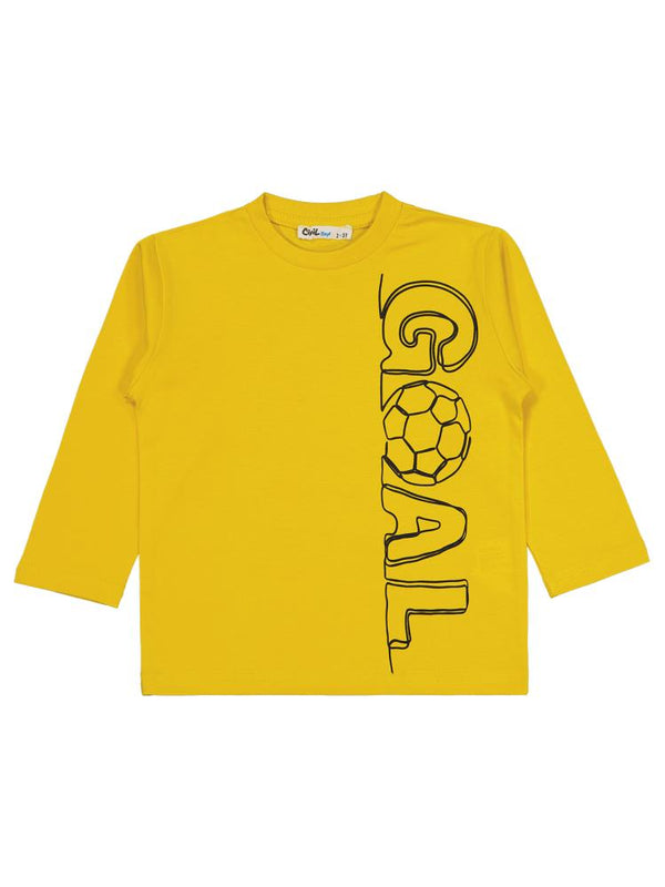 Civil Boys Goal Baskılı 2-5 Yaş Sweatshirt - Sarı