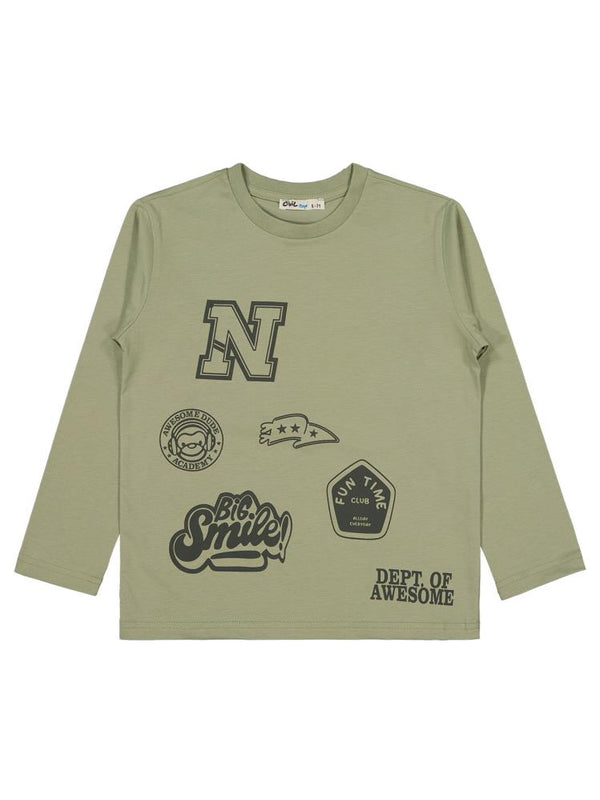 Civil Boys N Dept Of Baskılı 6-9 Yaş Sweatshirt - Haki