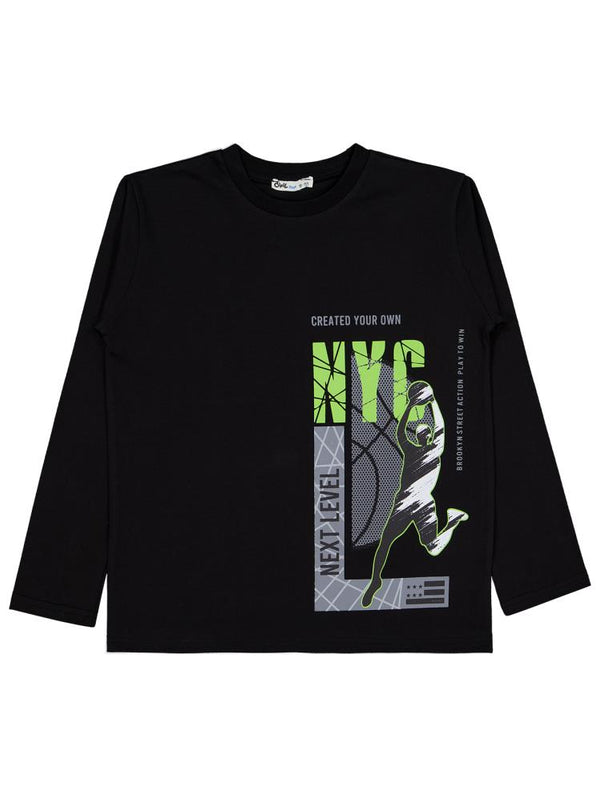 Civil Boys Nyc Baskılı 10-13 Yaş Sweatshirt - Siyah