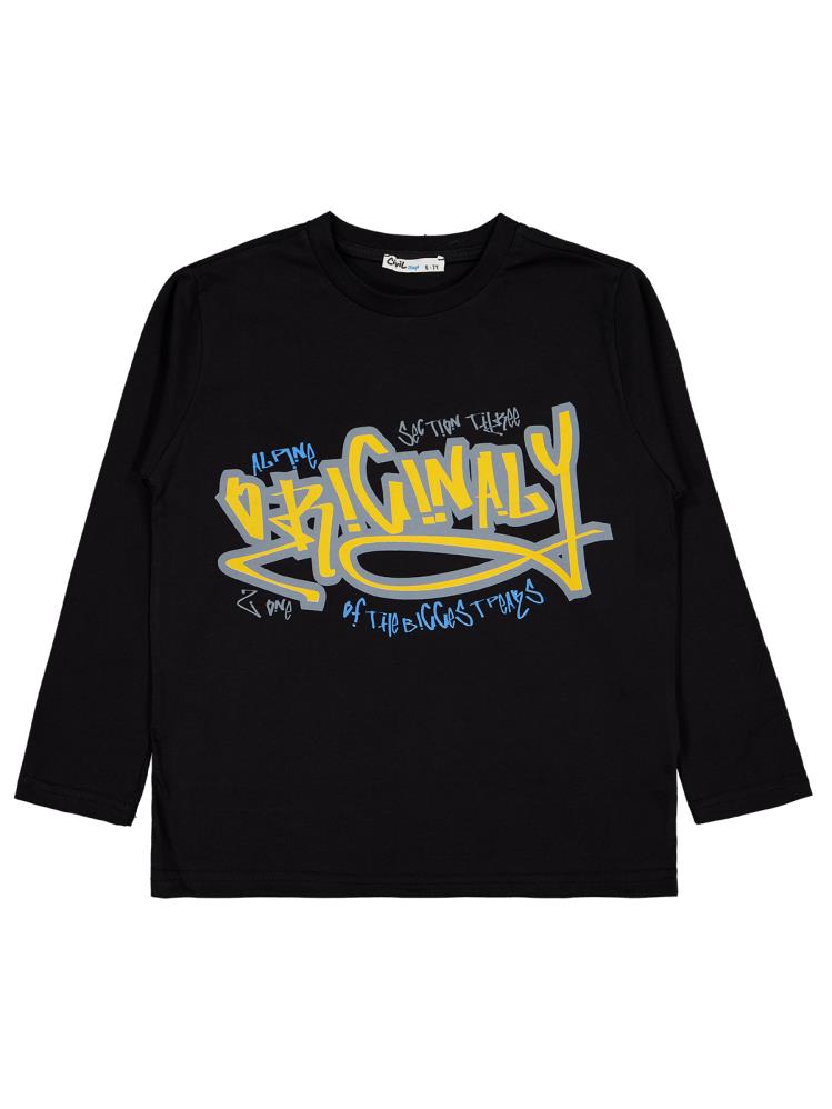Civil Boys Original Baskılı 6-9 Yaş Sweatshirt - Siyah