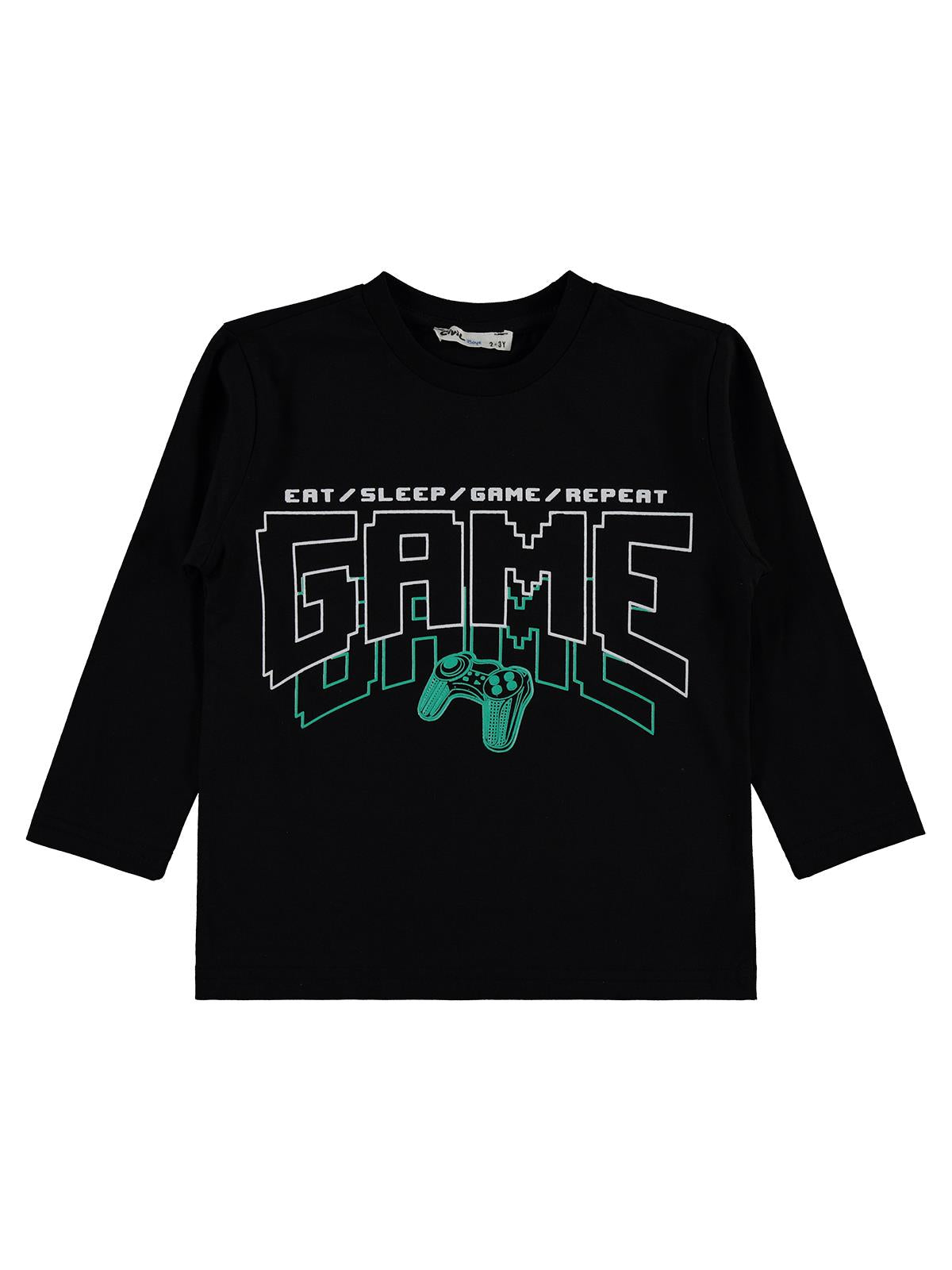 Civil Erkek Çocuk Game Baskılı Sweatshirt | Süprem Uzun Kol | Okul Kreş ve Günlük Kullanım - Siyah