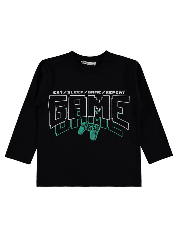 Civil Boys Game Baskılı 2-5 Yaş Sweatshirt - Siyah