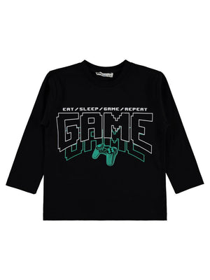 Civil Boys Game Baskılı 2-5 Yaş Sweatshirt - Siyah