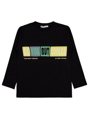Civil Boys Be You But Cooler Baskılı 6-9 Yaş Sweatshirt - Siyah