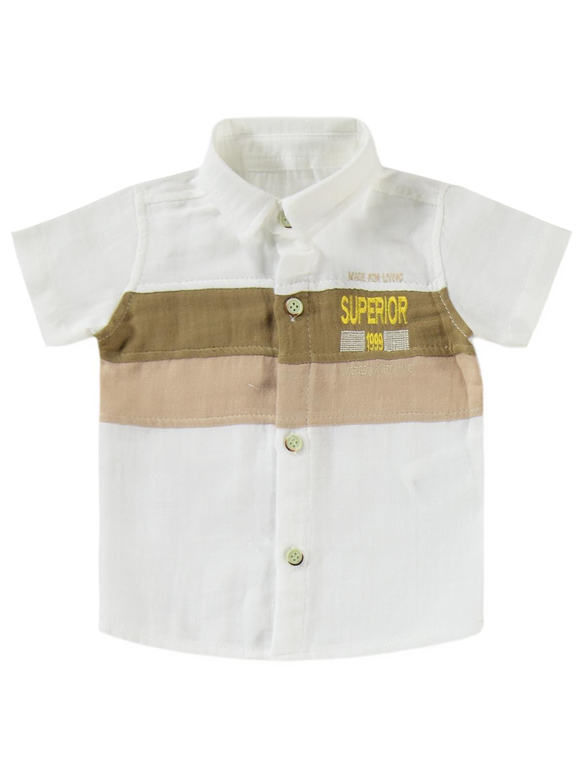 Concept Müslin Gömlekli Şortlu 3'lü 6-18 Ay Takım - Bej