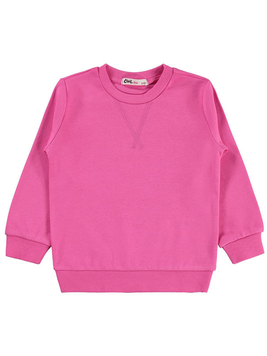 Civil Girls Düz 2-5 Yaş Sweatshirt - Pembe