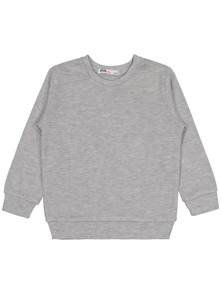 Civil Girls Düz 2-5 Yaş Sweatshirt - Gri