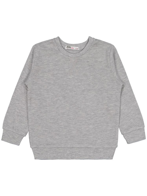 Civil Girls Düz 2-5 Yaş Sweatshirt - Gri