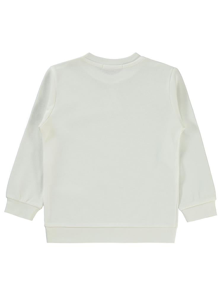 20252116 Civil Girls Düz 2-5 Yaş Sweatshirt - Ekru