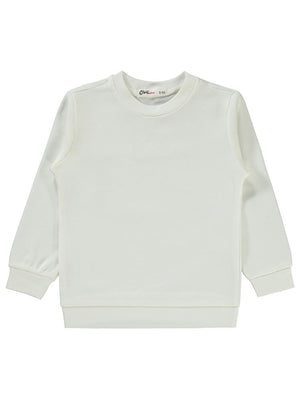 20252116 Civil Girls Düz 2-5 Yaş Sweatshirt - Ekru