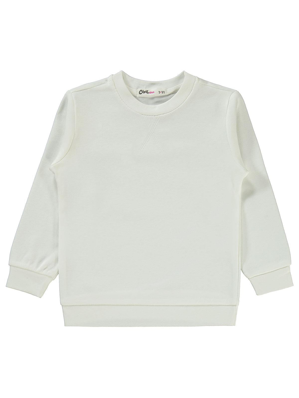 Civil Girls Kız Çocuk Düz 2-5 Yaş Sweatshirt - Ekru