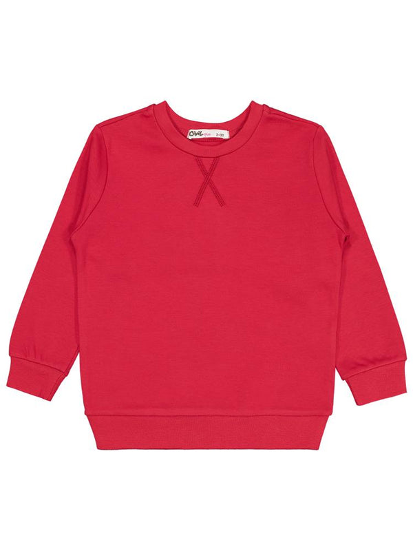 Civil Girls Düz 2-5 Yaş Sweatshirt - Kırmızı