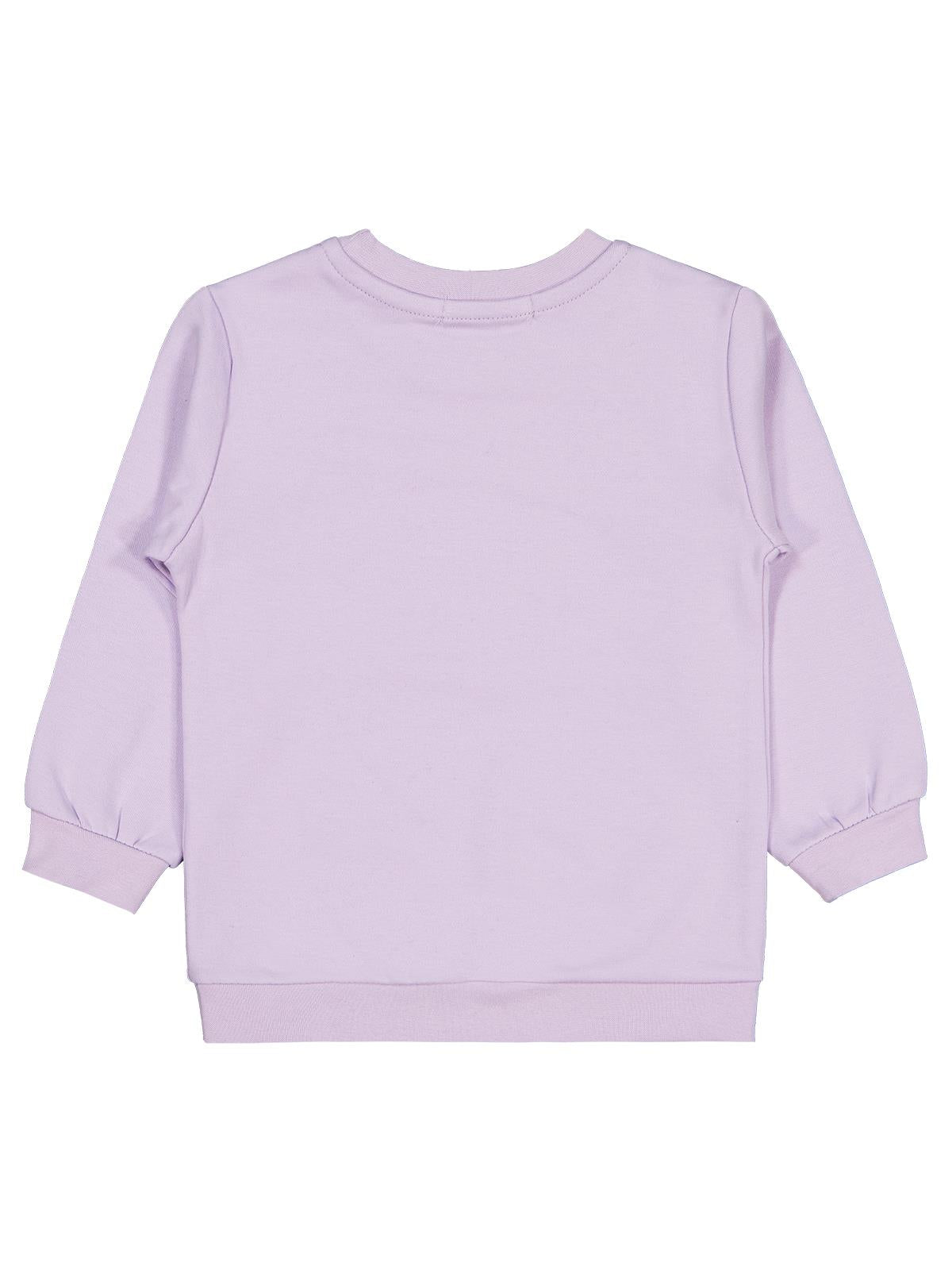 Civil Kız Çocuk Renkli Çiçek Sweatshirt | İnterlok Uzun Kol | Okul Kreş ve Günlük Kullanım - Lila