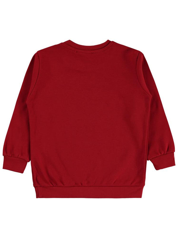 Civil Girls Renkli Çiçek 2-5 Yaş Sweatshirt - Kırmızı