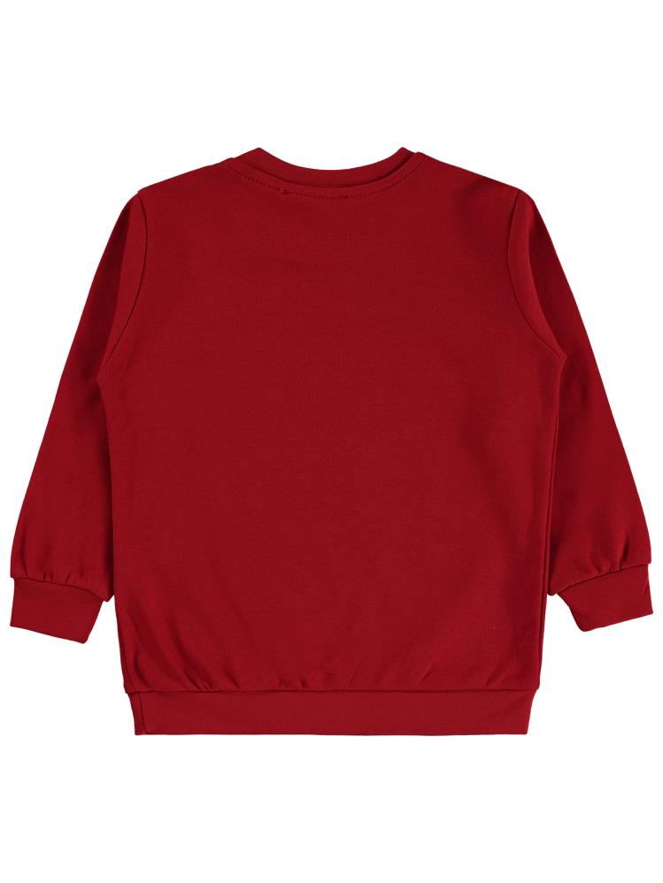 Civil Girls Renkli Çiçek 2-5 Yaş Sweatshirt - Kırmızı