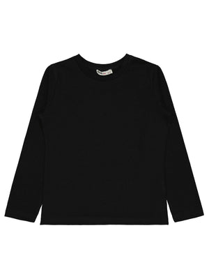 Civil Kız Çocuk Basic Sweatshirt | Likralı Süprem Uzun Kol | Okul Kreş ve Günlük Kullanım - Siyah
