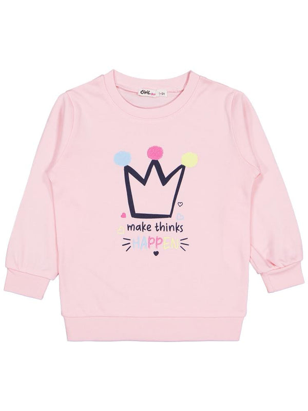 Civil Girls Happen Baskılı 2-5 Yaş Sweatshirt - Pembe