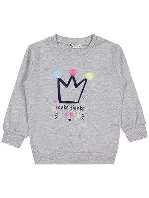 Civil Girls Happen Baskılı 2-5 Yaş Sweatshirt - Gri