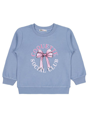 Civil Girls Kurdela Baskılı 2-5 Yaş Sweatshirt - Mavi