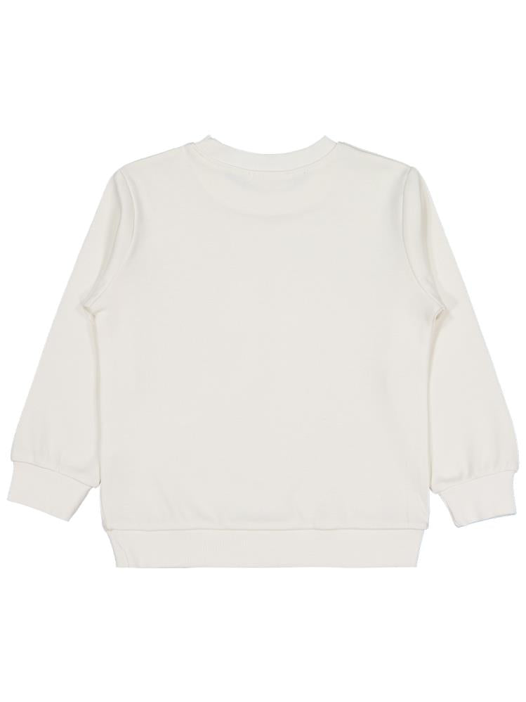 Civil Girls Kurdela Baskılı 2-5 Yaş Sweatshirt - Ekru