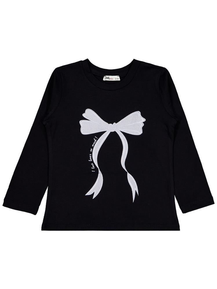 Civil Girls Kurdela Baskılı 2-5 Yaş Sweatshirt - Siyah