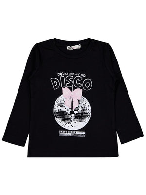 Civil Girls Parti Night Baskılı 2-5 Yaş Sweatshirt - Siyah