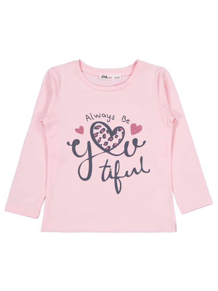 Civil Girls Leopar Baskılı 2-5 Yaş Sweatshirt - Pembe