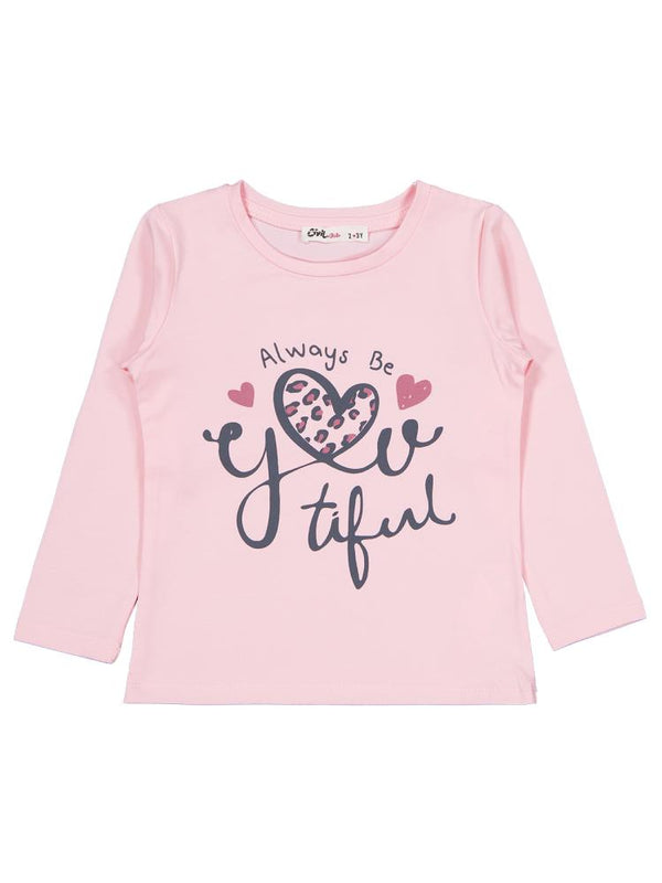 Civil Girls Leopar Baskılı 2-5 Yaş Sweatshirt - Pembe