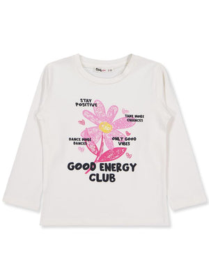 Civil Girls Good Energy Clup Baskılı 2-5 Yaş Sweatshirt - Ekru