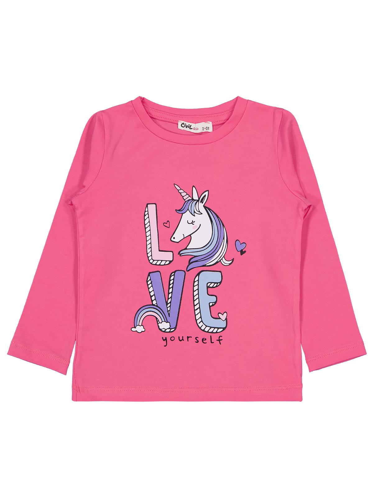 Civil Girls Unicorn Baskılı 2-5 Yaş Sweatshirt - Lila