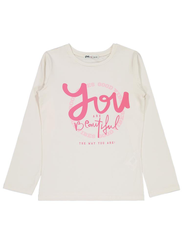 Civil Girls You Beautiful Baskılı 10-13 Yaş Sweatshirt - Ekru