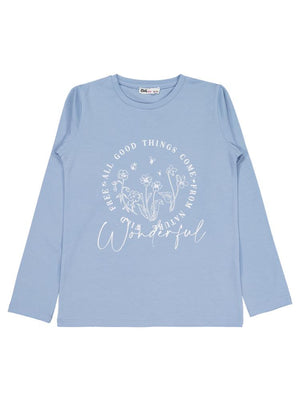 Civil Girls Wonderful Baskılı 10-13 Yaş Sweatshirt - Mavi