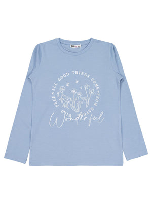 Civil Girls Wonderful Baskılı 10-13 Yaş Sweatshirt - Mavi