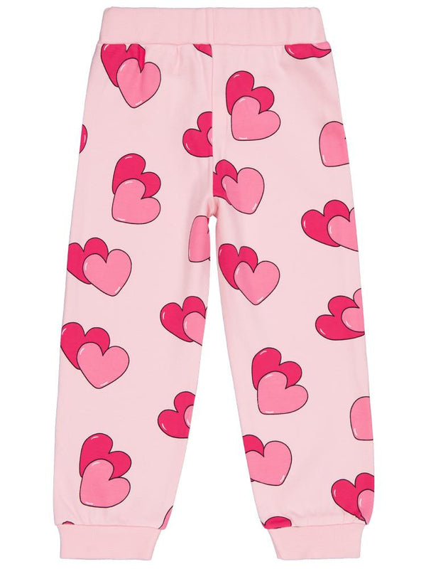 Civil Girls Renkli Kalp Baskılı 2-5 Yaş Eşofman Altı - Pembe