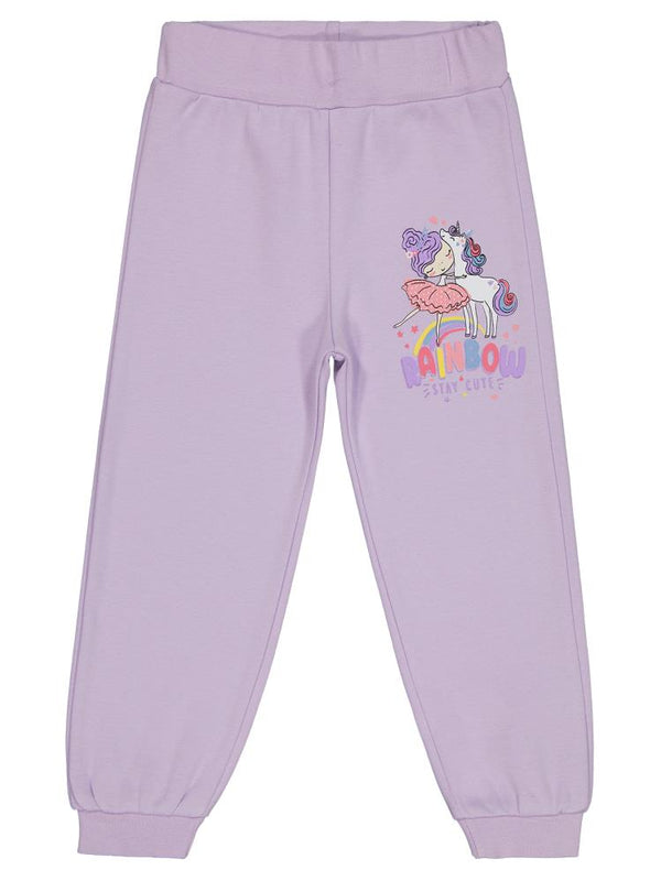 Civil Girls Rainbow Baskılı 2-5 Yaş Eşofman Altı - Lila
