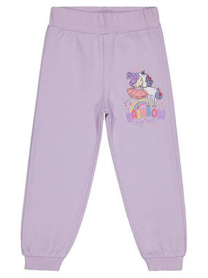 Civil Girls Rainbow Baskılı 2-5 Yaş Eşofman Altı - Lila