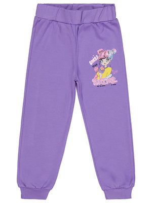 Civil Girls Anime Baskılı 2-5 Yaş Eşofman Altı - Lila