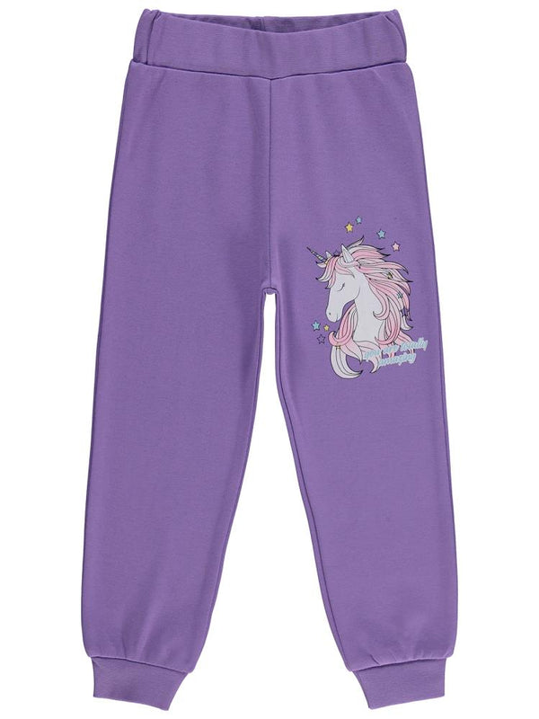 Civil Girls Unicorn Baskılı 2-5 Yaş Eşofman Altı - Lila